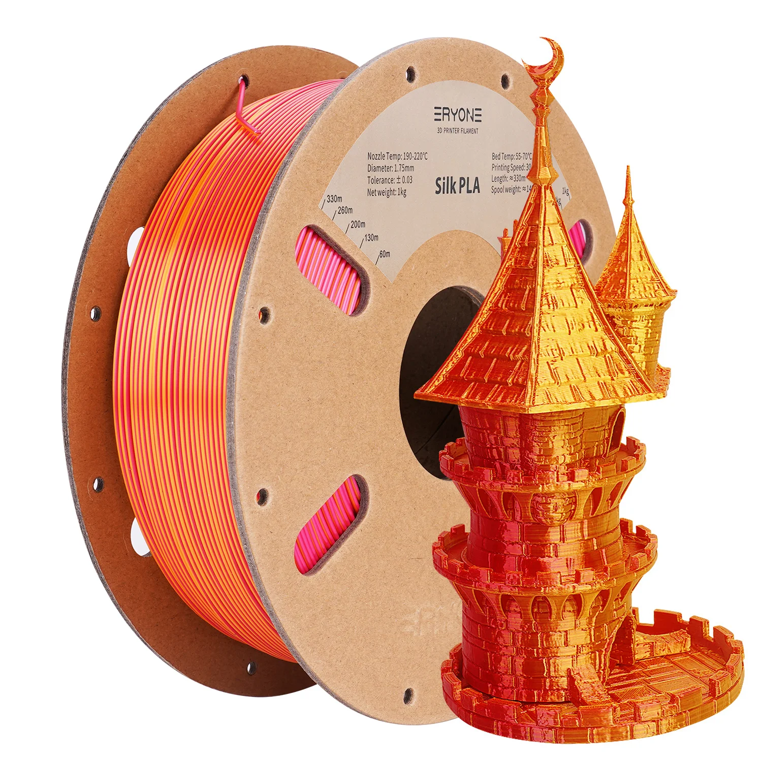 ERYONE Promotion New Dual Color Filament Matte Silk PLA For FDM 3D Printer Color Changing 1.75mm ±0.03 Fast Delivery