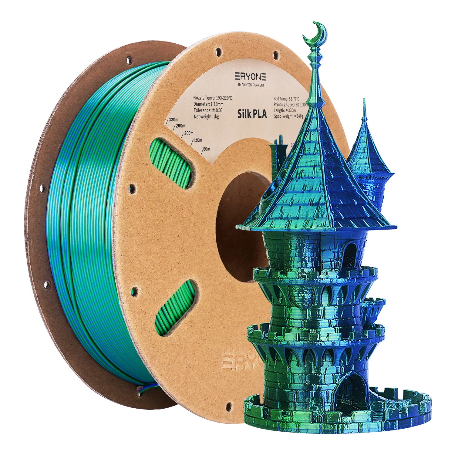 ERYONE Promotion New Dual Color Filament Matte Silk PLA For FDM 3D Printer Color Changing 1.75mm ±0.03 Fast Delivery