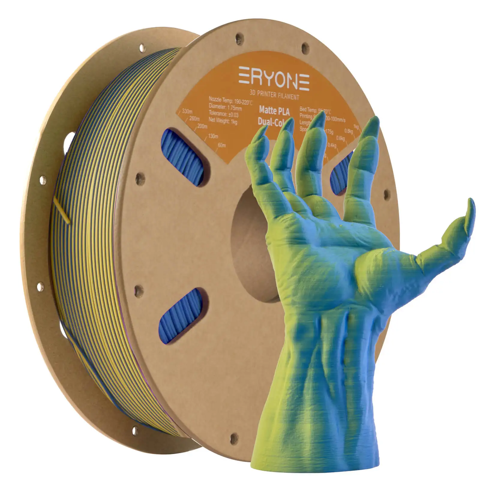 ERYONE Promotion New Dual Color Filament Matte Silk PLA For FDM 3D Printer Color Changing 1.75mm ±0.03 Fast Delivery