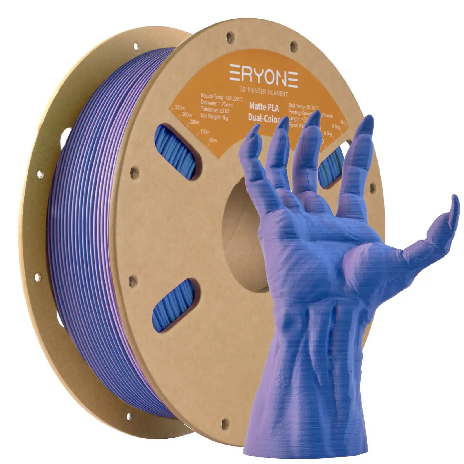ERYONE Promotion New Dual Color Filament Matte Silk PLA For FDM 3D Printer Color Changing 1.75mm ±0.03 Fast Delivery