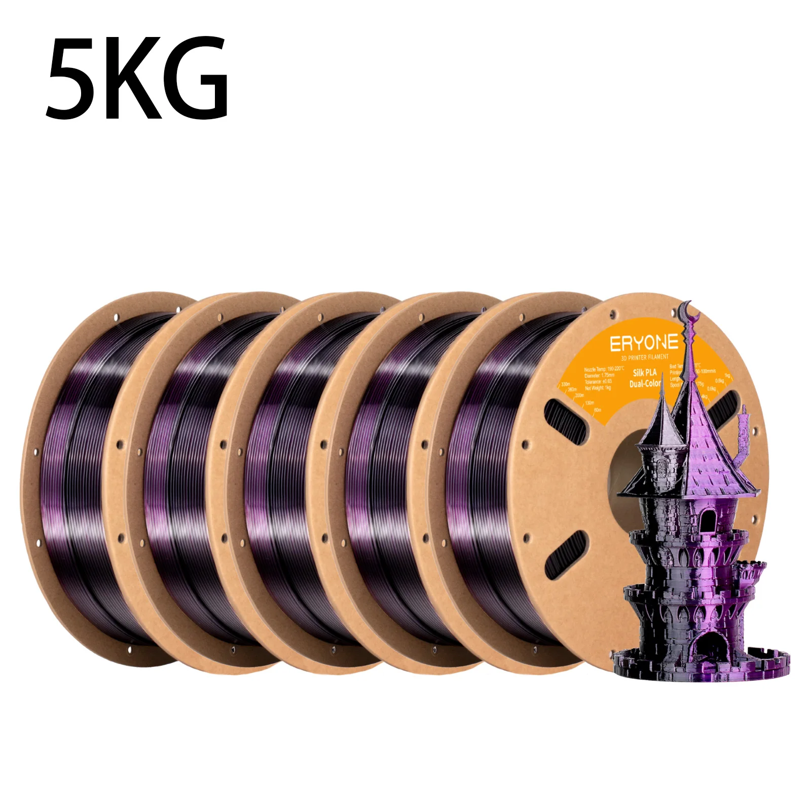 ERYONE Promotion New Dual Color Filament Matte Silk PLA For FDM 3D Printer Color Changing 1.75mm ±0.03 Fast Delivery