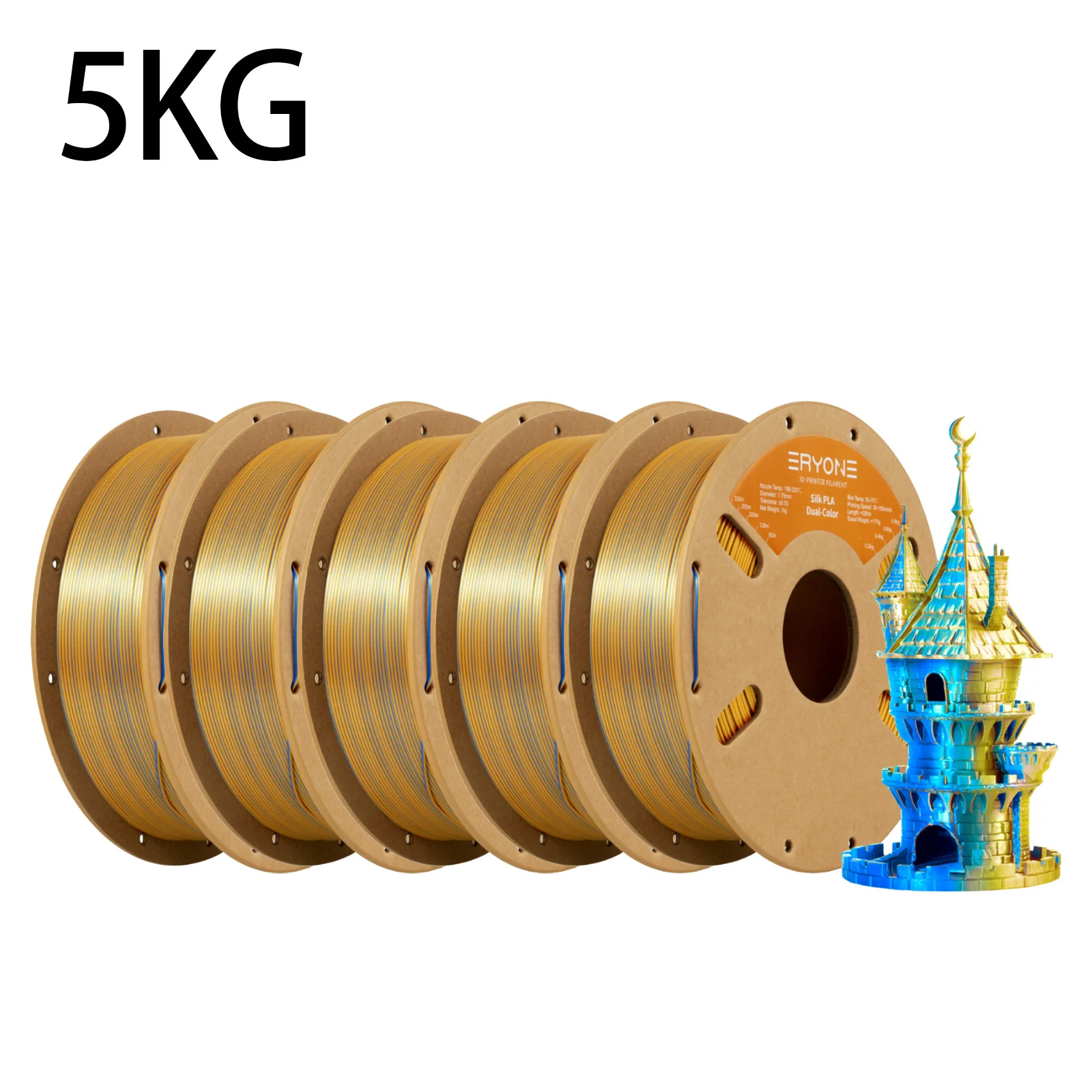 ERYONE Promotion New Dual Color Filament Matte Silk PLA For FDM 3D Printer Color Changing 1.75mm ±0.03 Fast Delivery