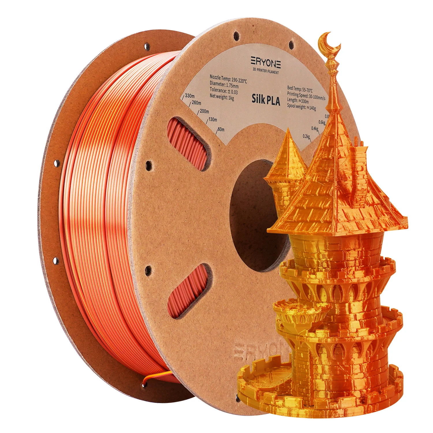 ERYONE Promotion New Dual Color Filament Matte Silk PLA For FDM 3D Printer Color Changing 1.75mm ±0.03 Fast Delivery