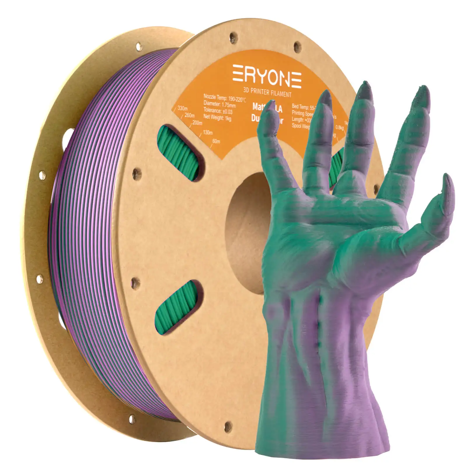 ERYONE Promotion New Dual Color Filament Matte Silk PLA For FDM 3D Printer Color Changing 1.75mm ±0.03 Fast Delivery