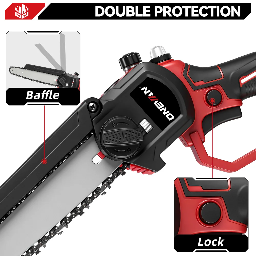 ONEVAN 8 Inch Brushless Electric Chainsaw Cordless Portable Electric Saw Woodworking Power Tool For Makita 18V Battery Pin