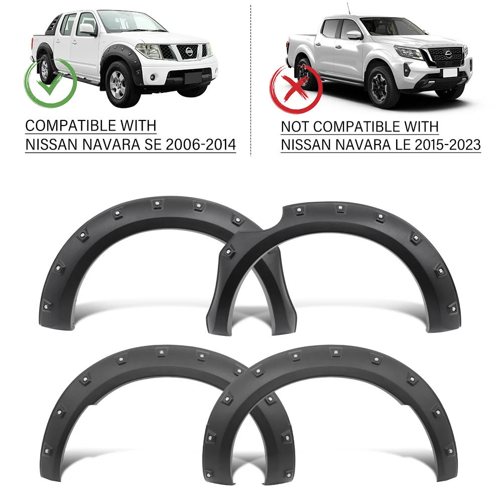 Pocket Style Fender Flares For Nissan Navara D40 2006 2007 2008 2009 2010 2011 2012 2013 2014 Wheel Arch 4X4 Car Accessories