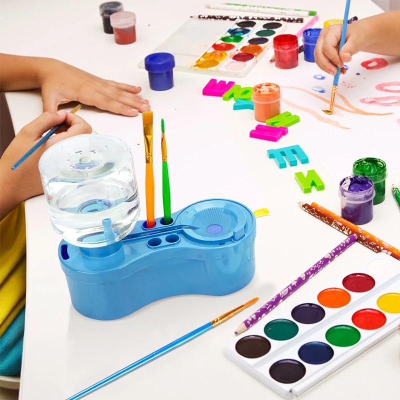 Paint Brush Cleaner Painting Supplies With Drainage And Brush Holder Tool For Acrylic Watercolor Water-Based Coating Kid Gift