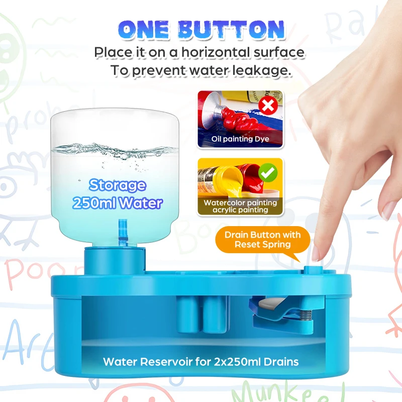 Paint Brush Cleaner Painting Supplies With Drainage And Brush Holder Tool For Acrylic Watercolor Water-Based Coating Kid Gift