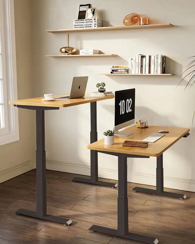 【EU Stock】RATTM MOTOR Two Foot Dual Motor Electric Height Adjustable Lifting Table Sit/Standing Desk Frame White/Black