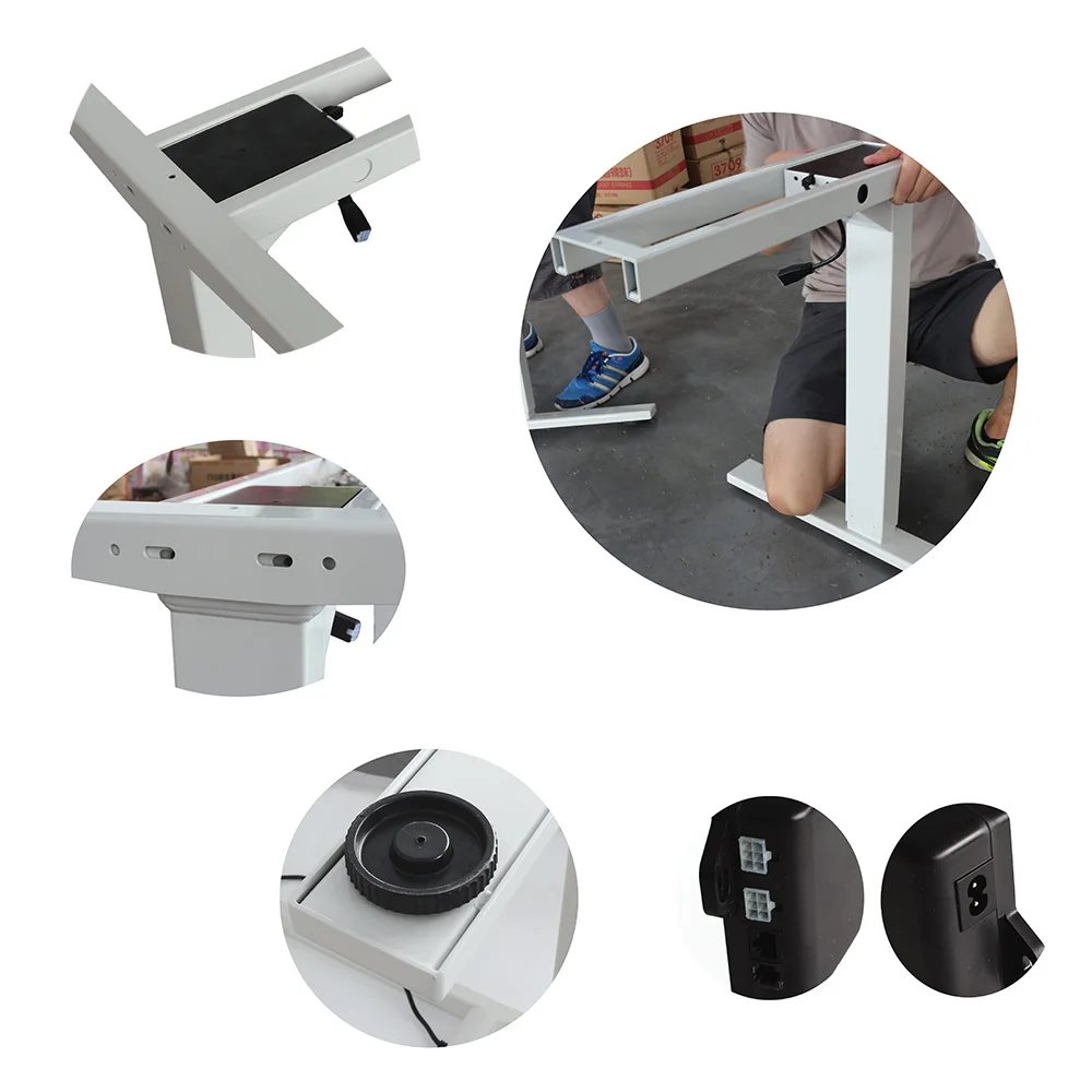 【EU Stock】RATTM MOTOR Two Foot Dual Motor Electric Height Adjustable Lifting Table Sit/Standing Desk Frame White/Black