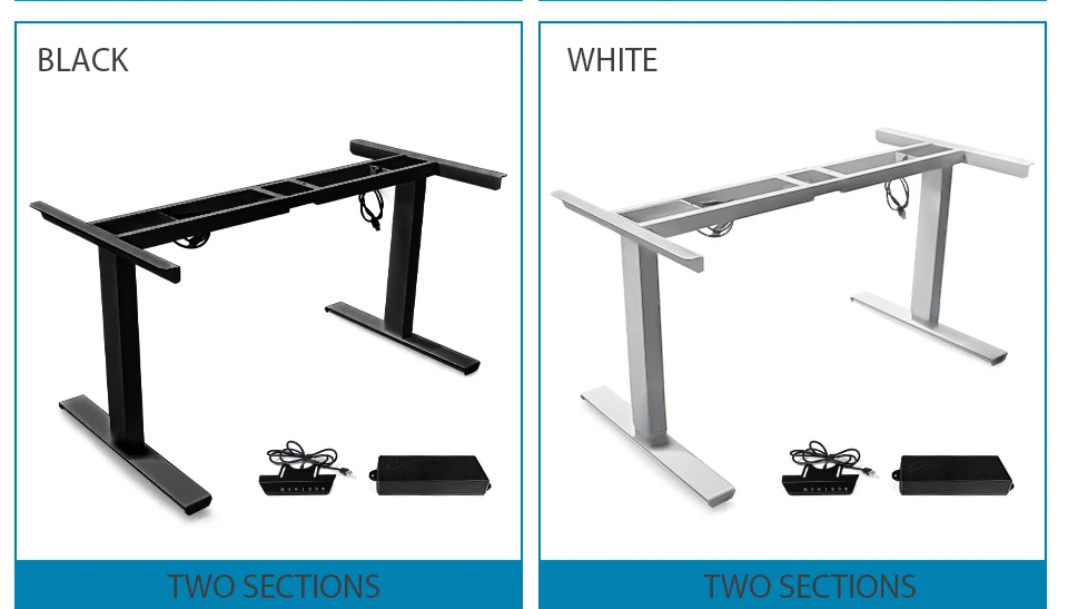 【EU Stock】RATTM MOTOR Two Foot Dual Motor Electric Height Adjustable Lifting Table Sit/Standing Desk Frame White/Black