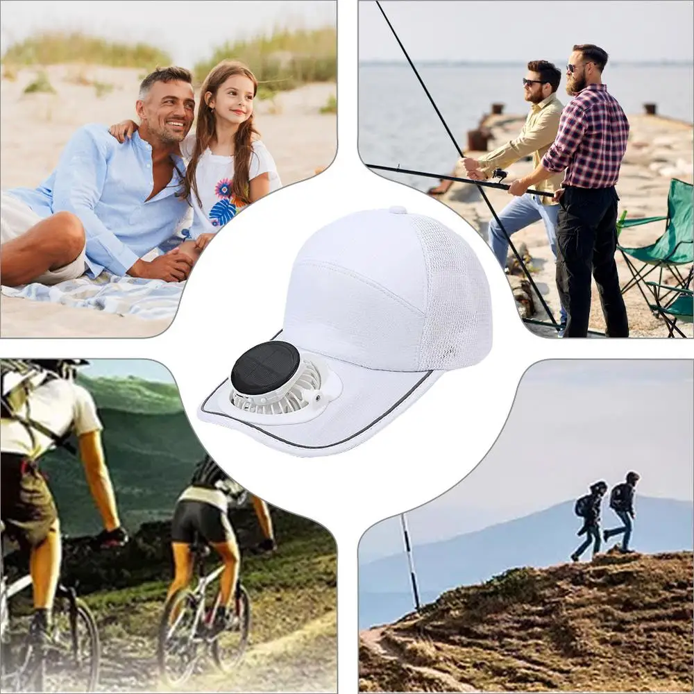 Summer Outdoor Sports Hats Sunscreen Solar Powered Fan Hat Sun Protection Hat with Solar Cool Fan Bicycling Climbing Hat
