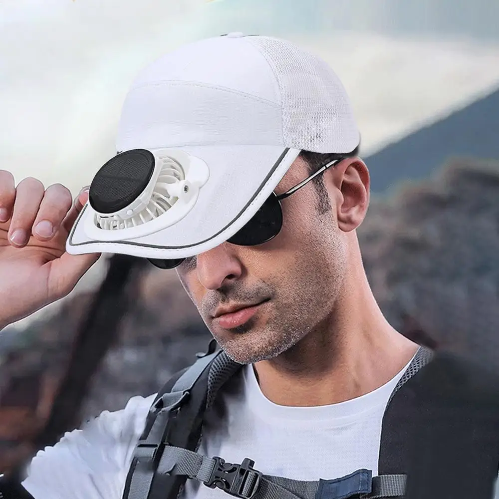 Summer Outdoor Sports Hats Sunscreen Solar Powered Fan Hat Sun Protection Hat with Solar Cool Fan Bicycling Climbing Hat