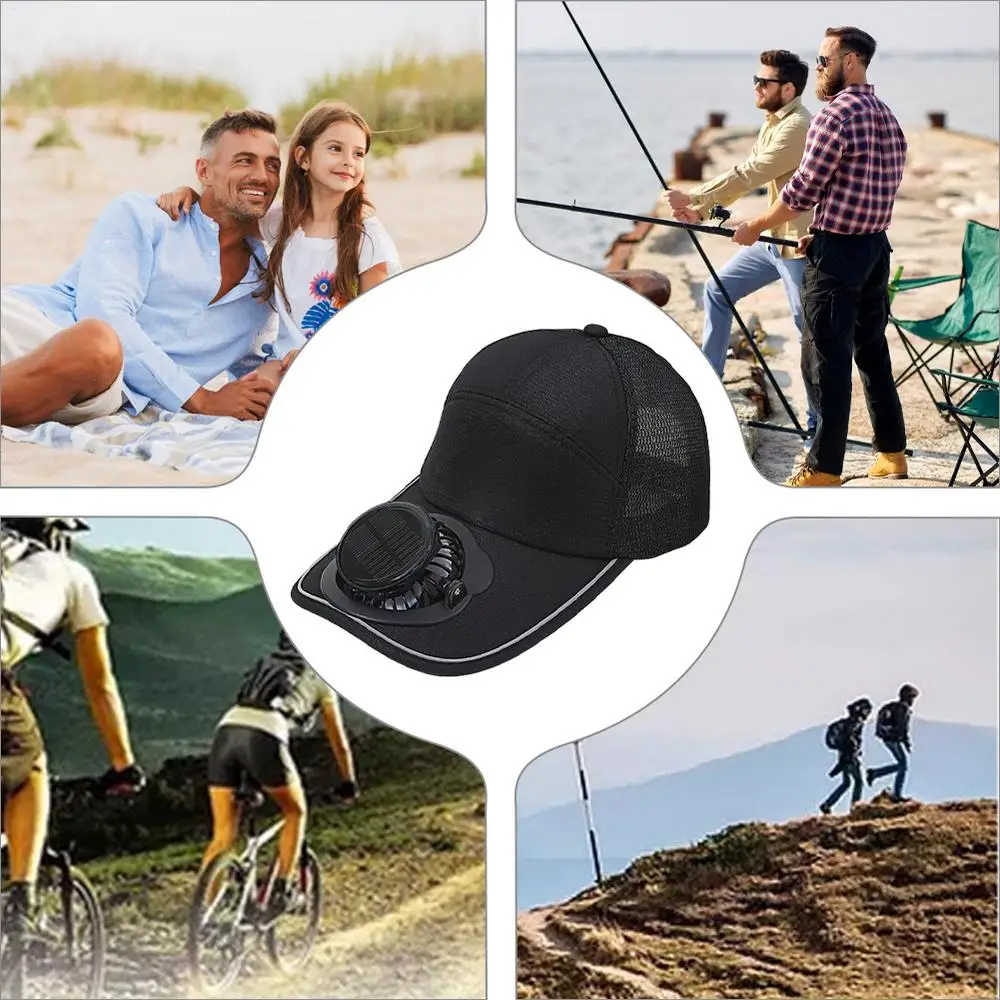 Summer Outdoor Sports Hats Sunscreen Solar Powered Fan Hat Sun Protection Hat with Solar Cool Fan Bicycling Climbing Hat