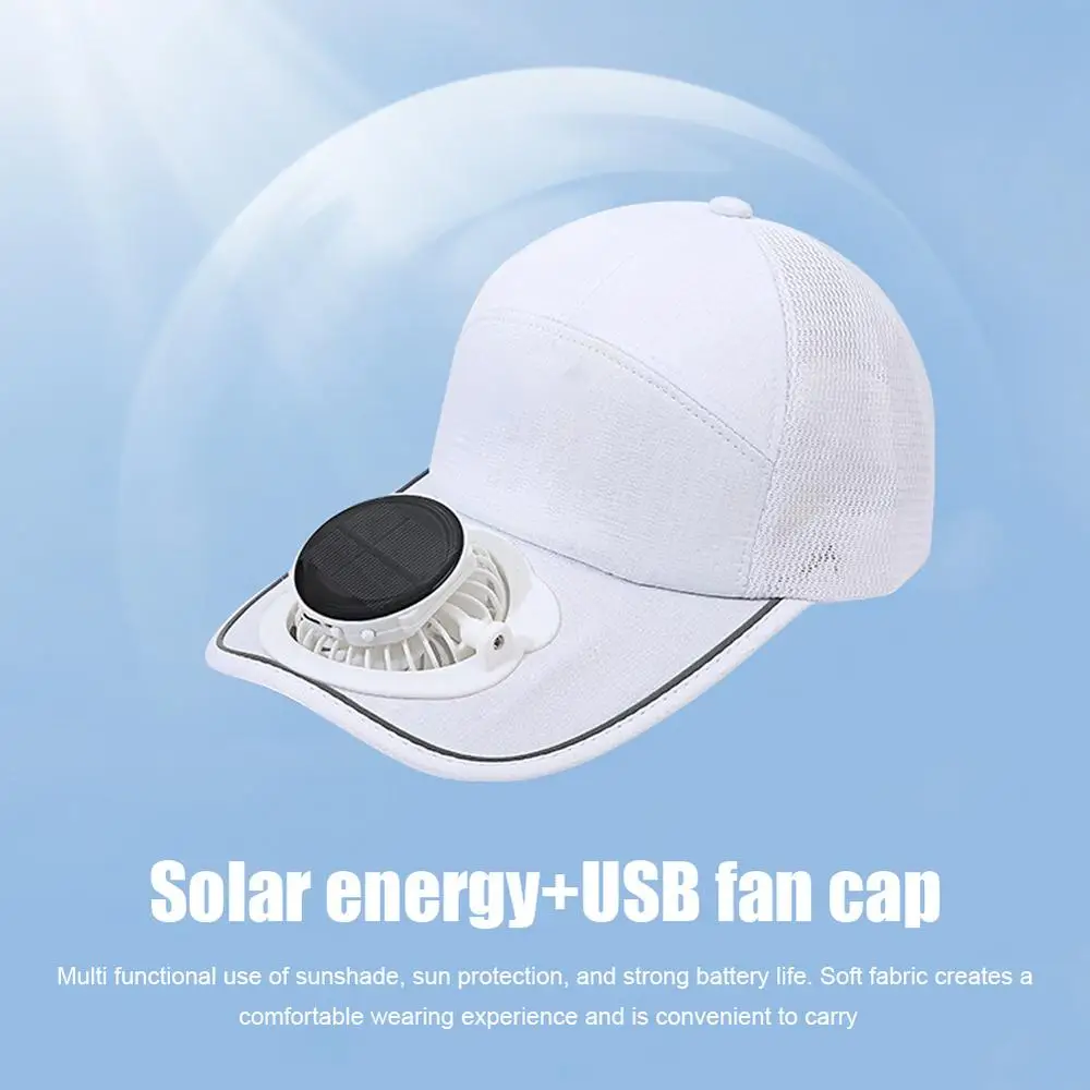 Summer Outdoor Sports Hats Sunscreen Solar Powered Fan Hat Sun Protection Hat with Solar Cool Fan Bicycling Climbing Hat