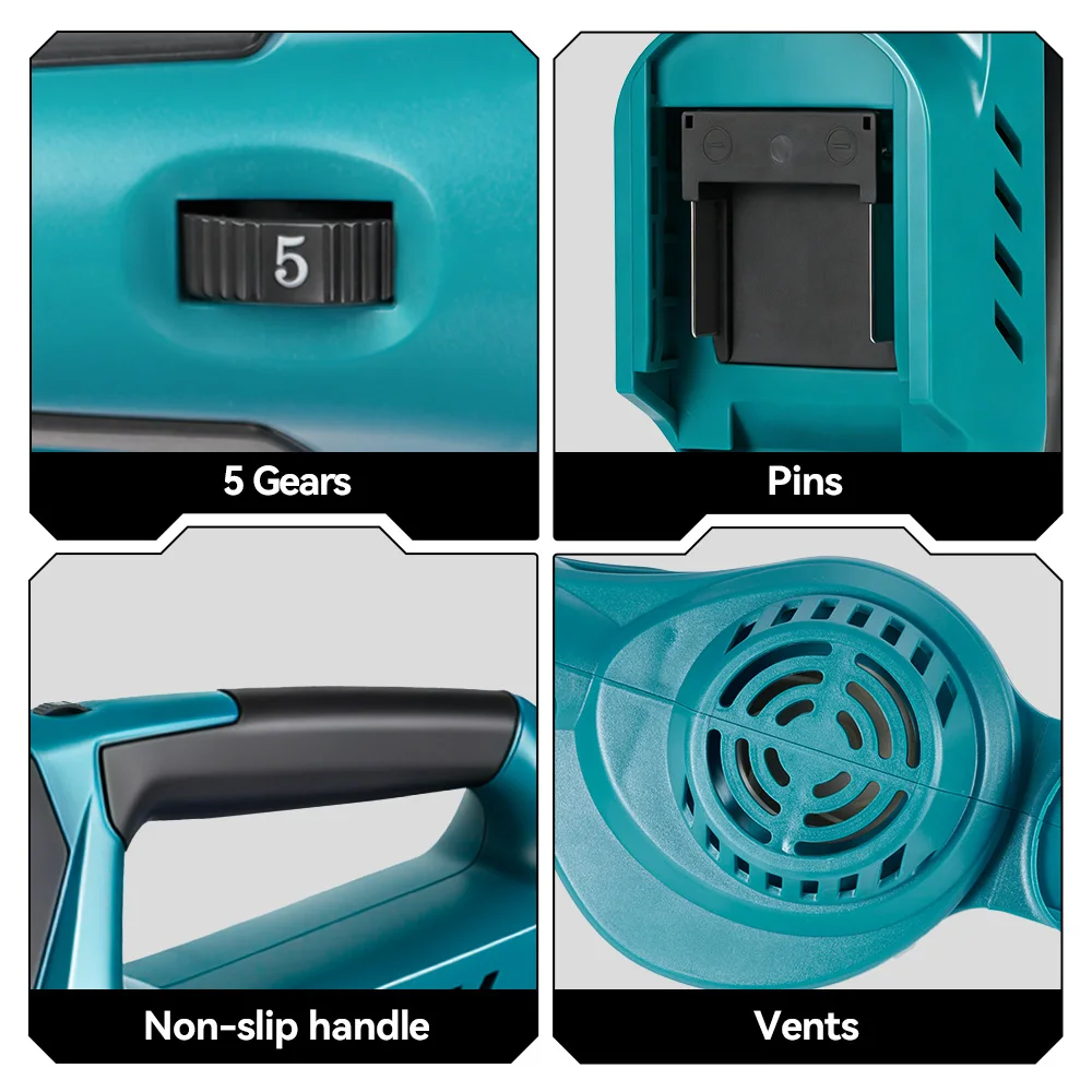 ONEVAN 5500W Brushless Electric Air Blower 46000RPM Cordless Leaf Dust Snow Blowing Clean Power Tool For Makita 18V Battery Pin