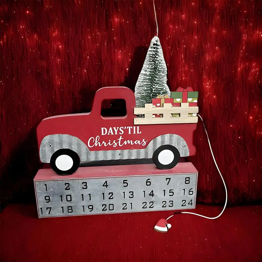 Wooden Calendar 24 Days Advent Calendar Table Sign Reusable Wooden Count Down Decoration Home Decor Table Centerpieces For Famil