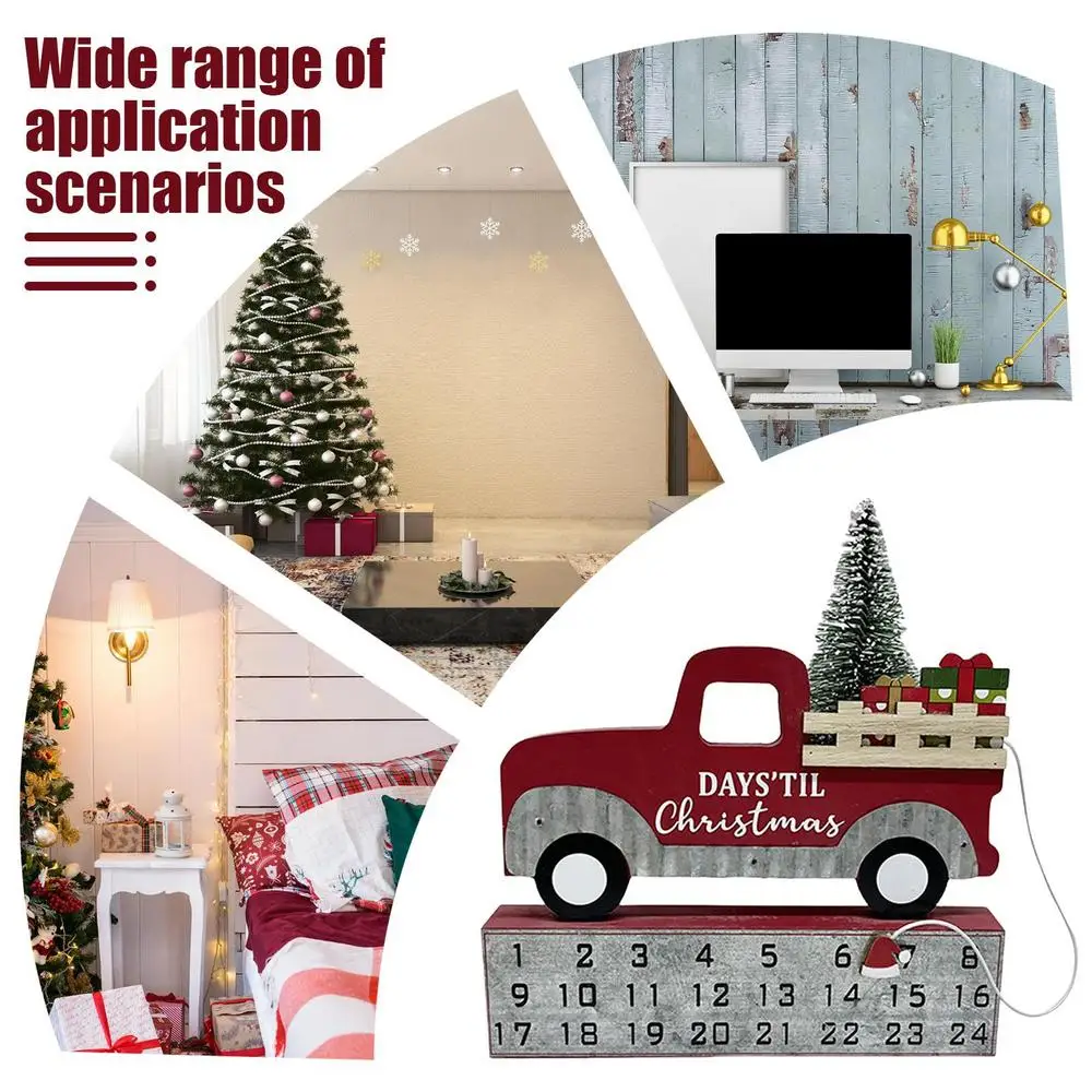 Wooden Calendar 24 Days Advent Calendar Table Sign Reusable Wooden Count Down Decoration Home Decor Table Centerpieces For Famil