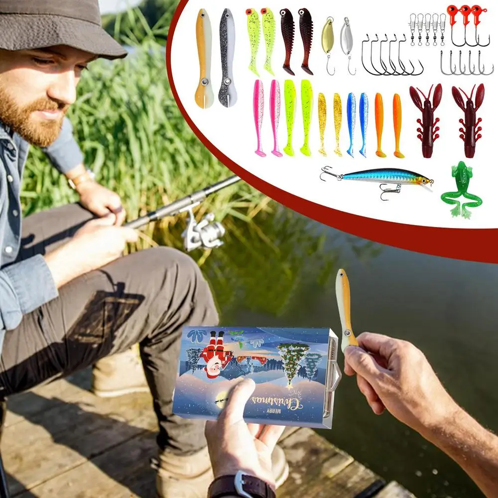 Fishing Advent Calendar Christmas Countdown Advent Calendar Fishing Lures Advent Fishing Calendar 2024 forFather's Day Christmas