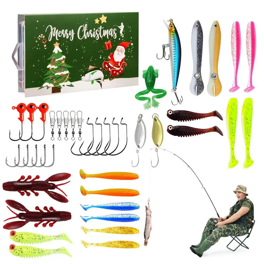 Fishing Advent Calendar Christmas Countdown Advent Calendar Fishing Lures Advent Fishing Calendar 2024 forFather's Day Christmas