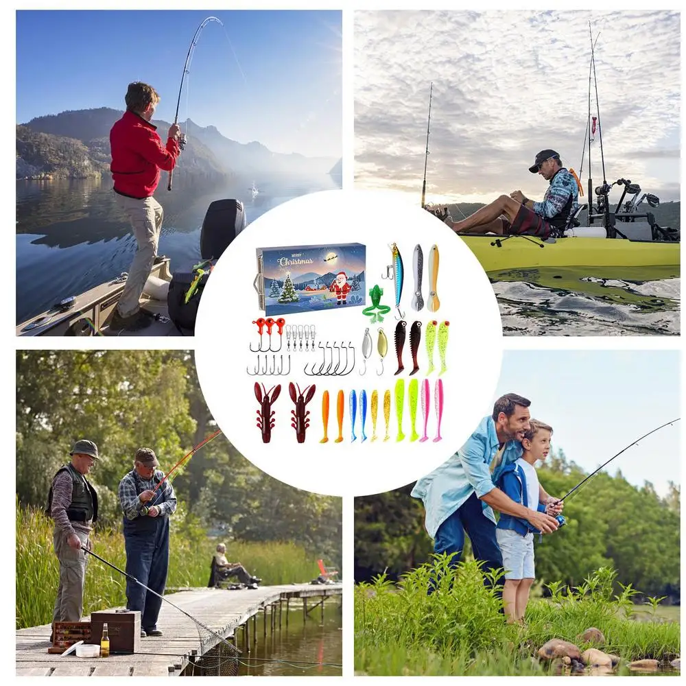 Fishing Advent Calendar Christmas Countdown Advent Calendar Fishing Lures Advent Fishing Calendar 2024 forFather's Day Christmas