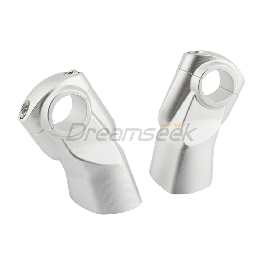 Silver Handlebar Riser Clamp Move Back for Triumph Rocket 3R 3GT 2019-2024 Motorcycle Handle Bar Mount Adapter Set CNC Aluminum