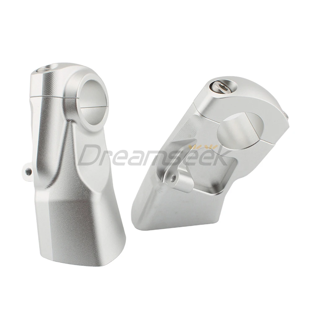 Silver Handlebar Riser Clamp Move Back for Triumph Rocket 3R 3GT 2019-2024 Motorcycle Handle Bar Mount Adapter Set CNC Aluminum