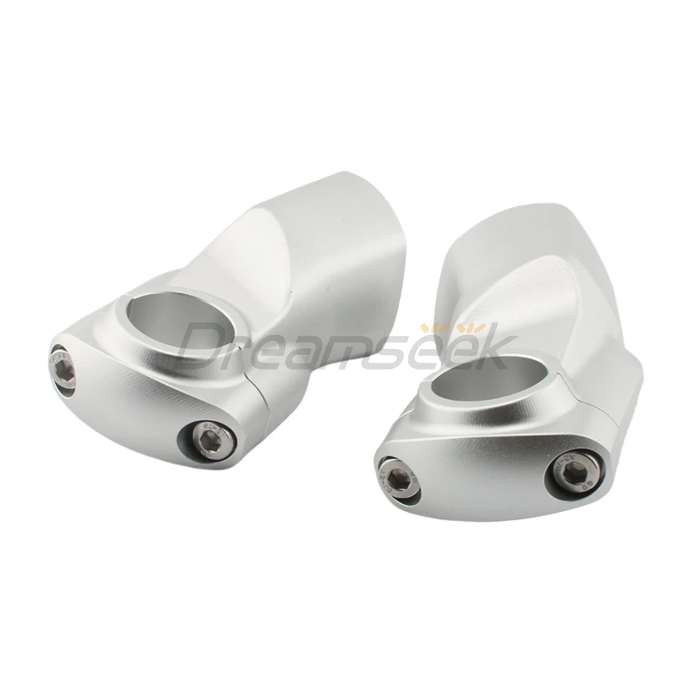 Silver Handlebar Riser Clamp Move Back for Triumph Rocket 3R 3GT 2019-2024 Motorcycle Handle Bar Mount Adapter Set CNC Aluminum