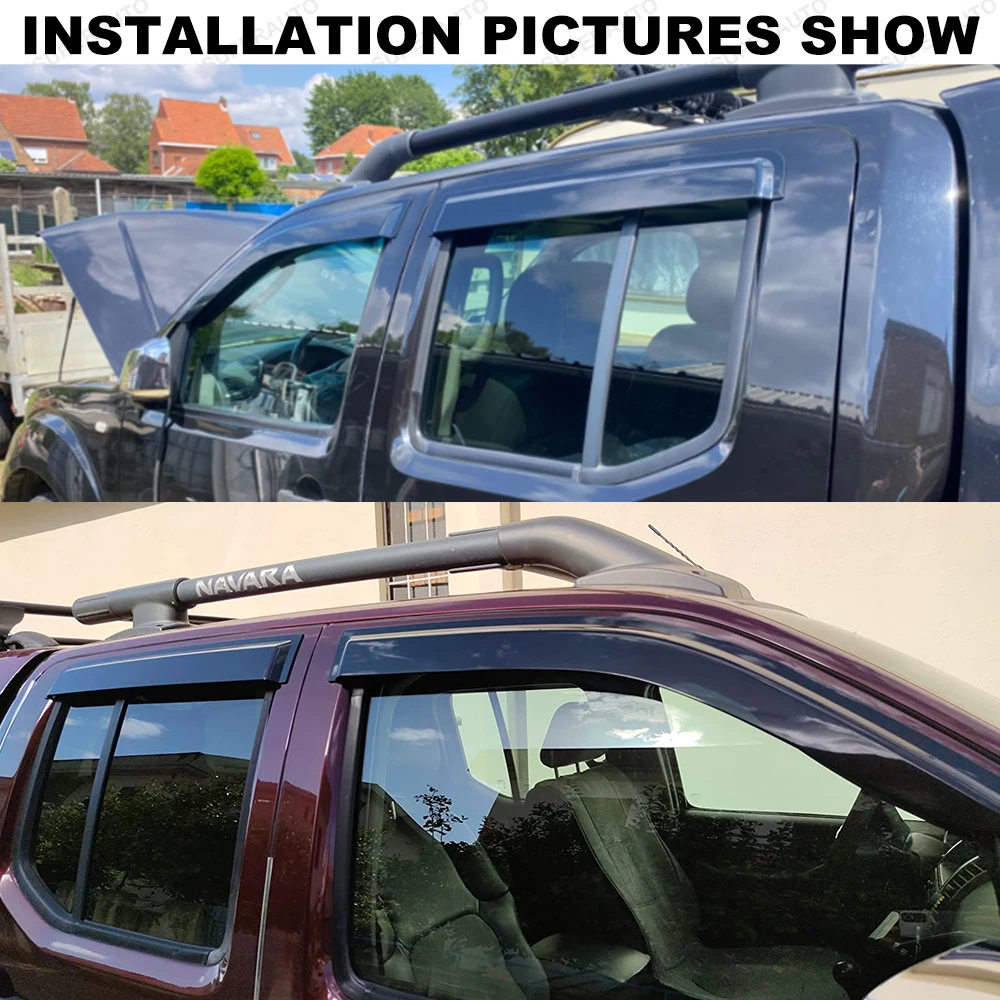 Side Window Deflector Visors For Nissan Navara D40 2006-2010 2011 2012 2013 2014 Weathershields Sun Rain Guard Car Accessories