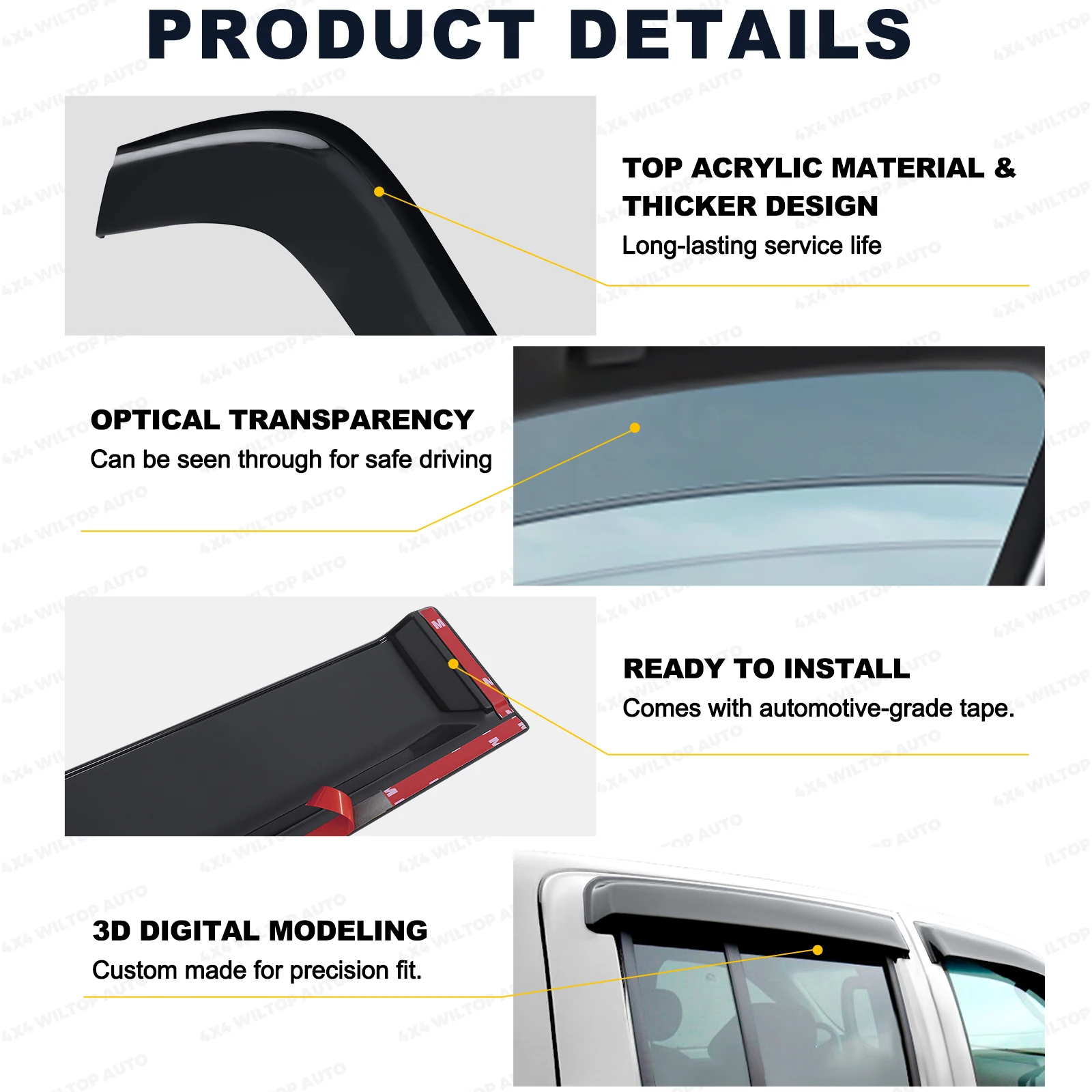 Side Window Deflector Visors For Nissan Navara D40 2006-2010 2011 2012 2013 2014 Weathershields Sun Rain Guard Car Accessories