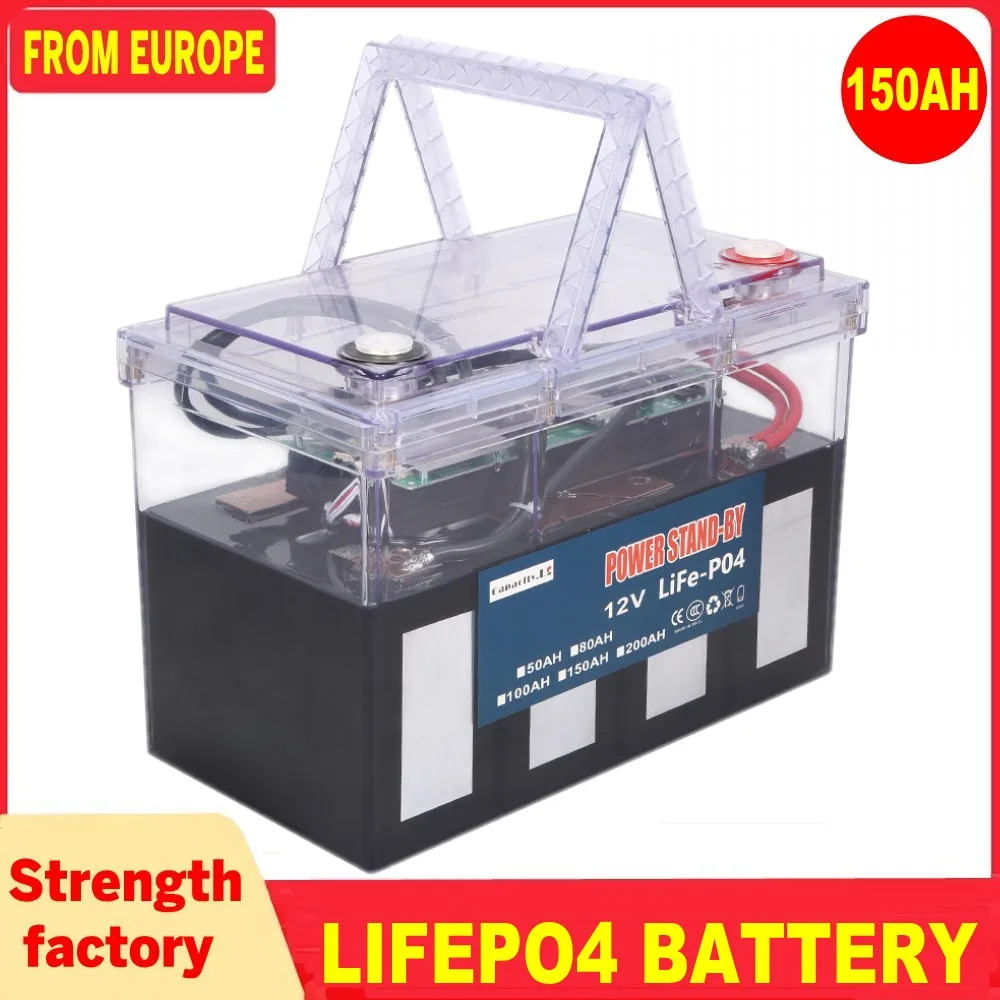 Lifepo4 Battery 12v 100ah 120Ah 200Ah 300Ah 6000+ Cycle Rechargeable Battery Built-in BMS Bluetooth for Solar RV  Fish Finder