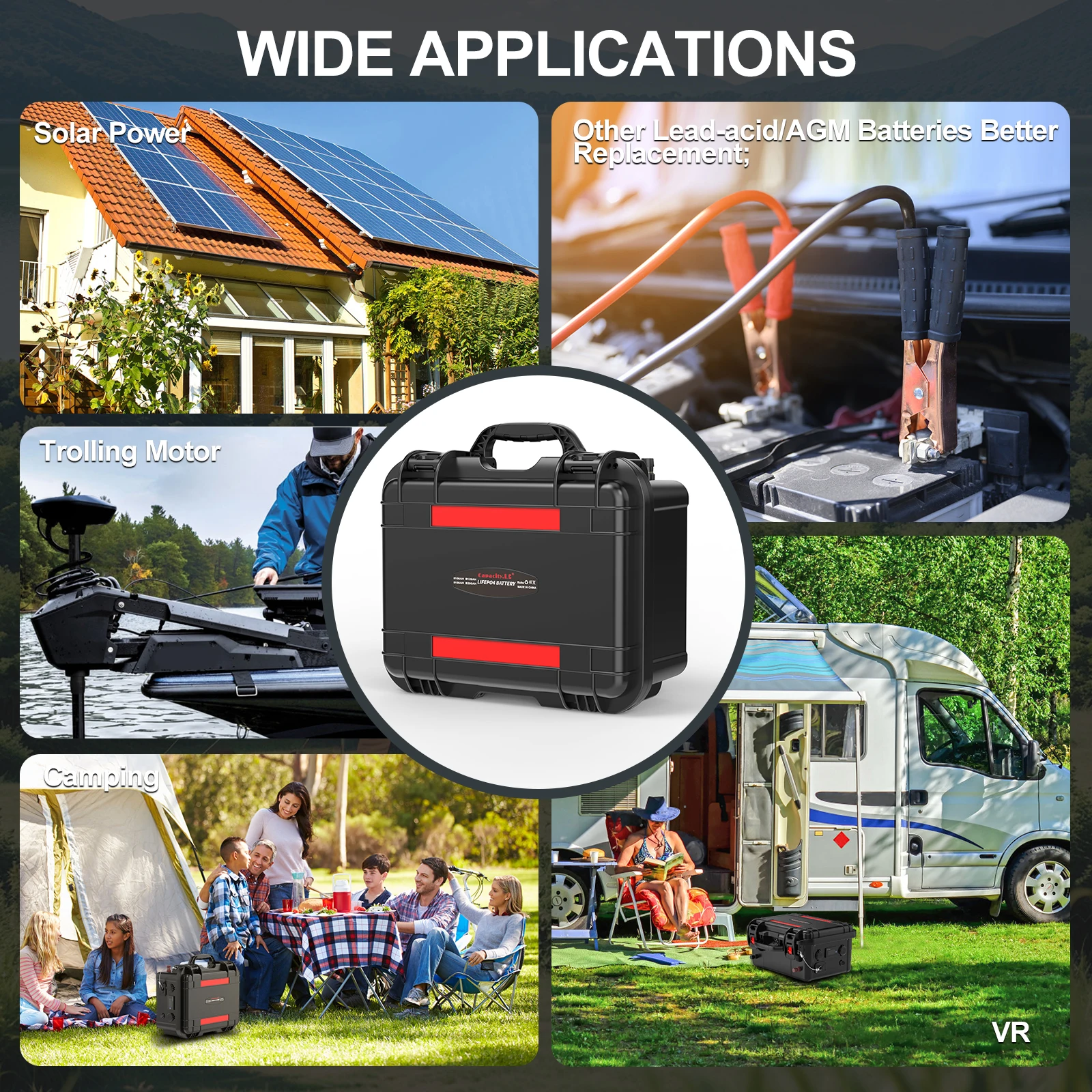 Lifepo4 Battery 12v 100ah 120Ah 200Ah 300Ah 6000+ Cycle Rechargeable Battery Built-in BMS Bluetooth for Solar RV  Fish Finder