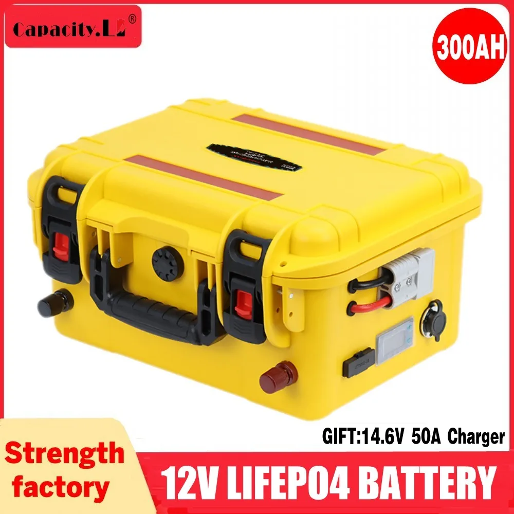 Lifepo4 Battery 12v 100ah 120Ah 200Ah 300Ah 6000+ Cycle Rechargeable Battery Built-in BMS Bluetooth for Solar RV  Fish Finder