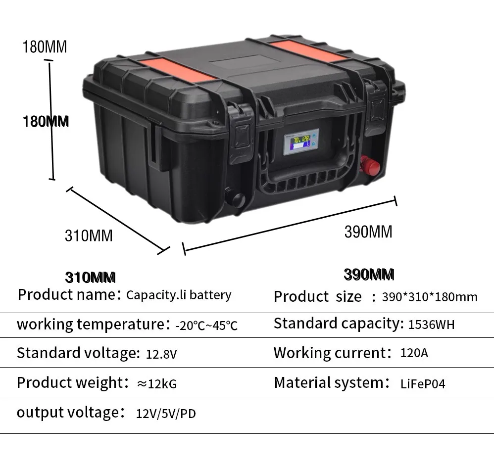 Lifepo4 Battery 12v 100ah 120Ah 200Ah 300Ah 6000+ Cycle Rechargeable Battery Built-in BMS Bluetooth for Solar RV  Fish Finder