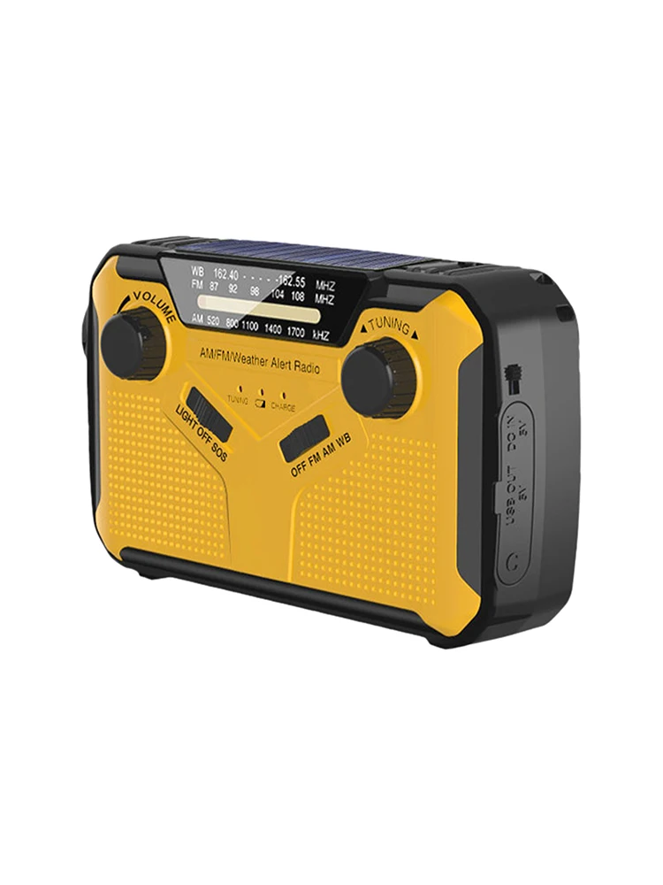 3000mAh Emergency Radio Solar Hand Crank Emergency Radio For Outdoor Survival Climbing Hiking USB Charging Power Bank With