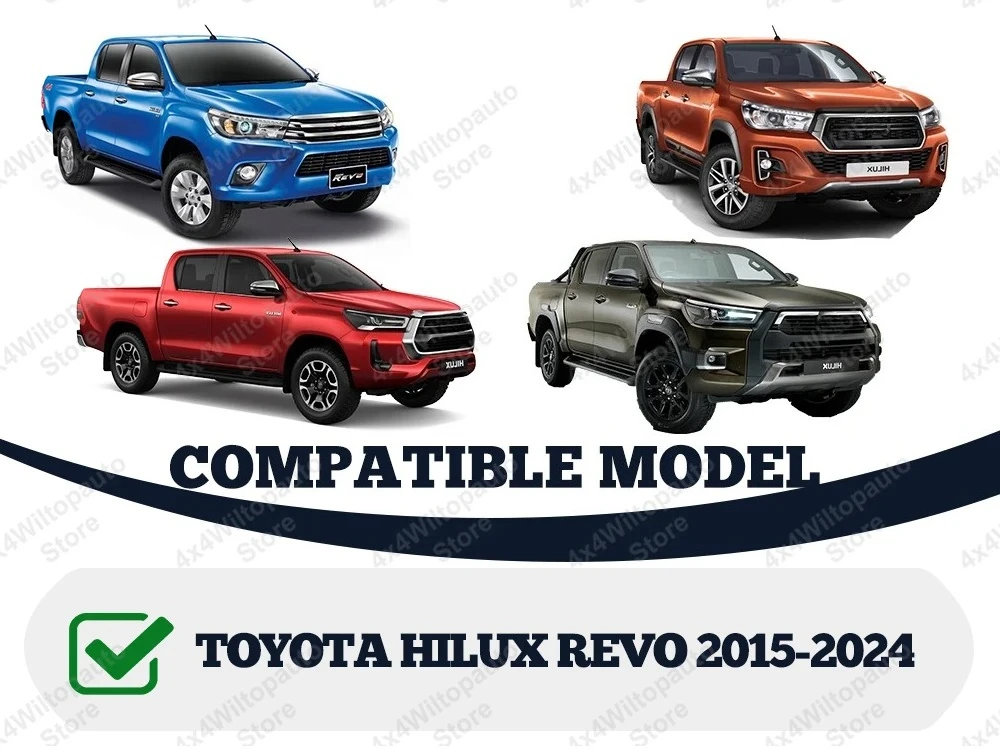 For Toyota Hilux Revo 2015-2024 Weather Shields N80 Sun Rain Guards Window Visors Double Cab Smoked Acrylic 4PCS