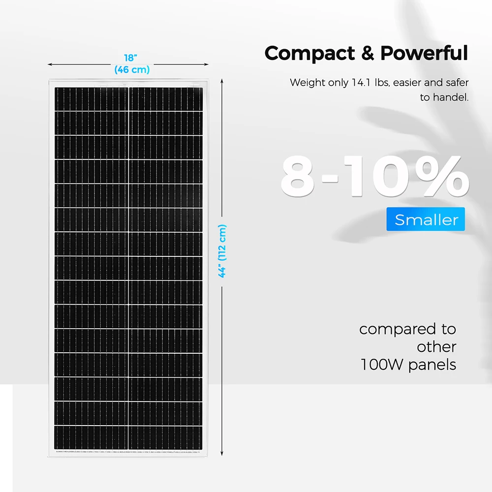 WUZECK Glass Solar Panel 200W / 100W 18V PV Module Photovoltaic Cell Power Solar Panels for Car Boat Rvs Home 12V / 24V Battery