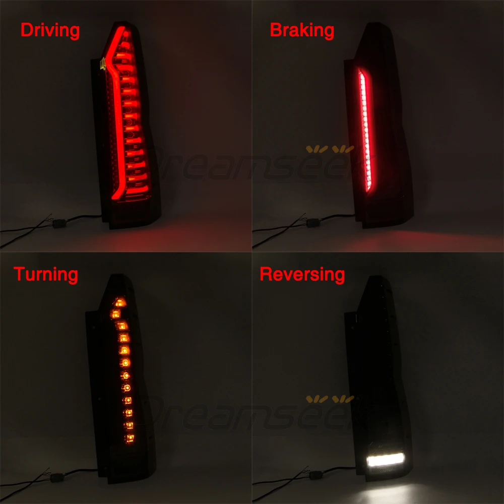 LED Tail Light Assembly For Toyota HiAce H300 2019 2020 2021 2022 2023 Brake Driving Reversing Lamp W/ Dynamic Turn Smoke Lens