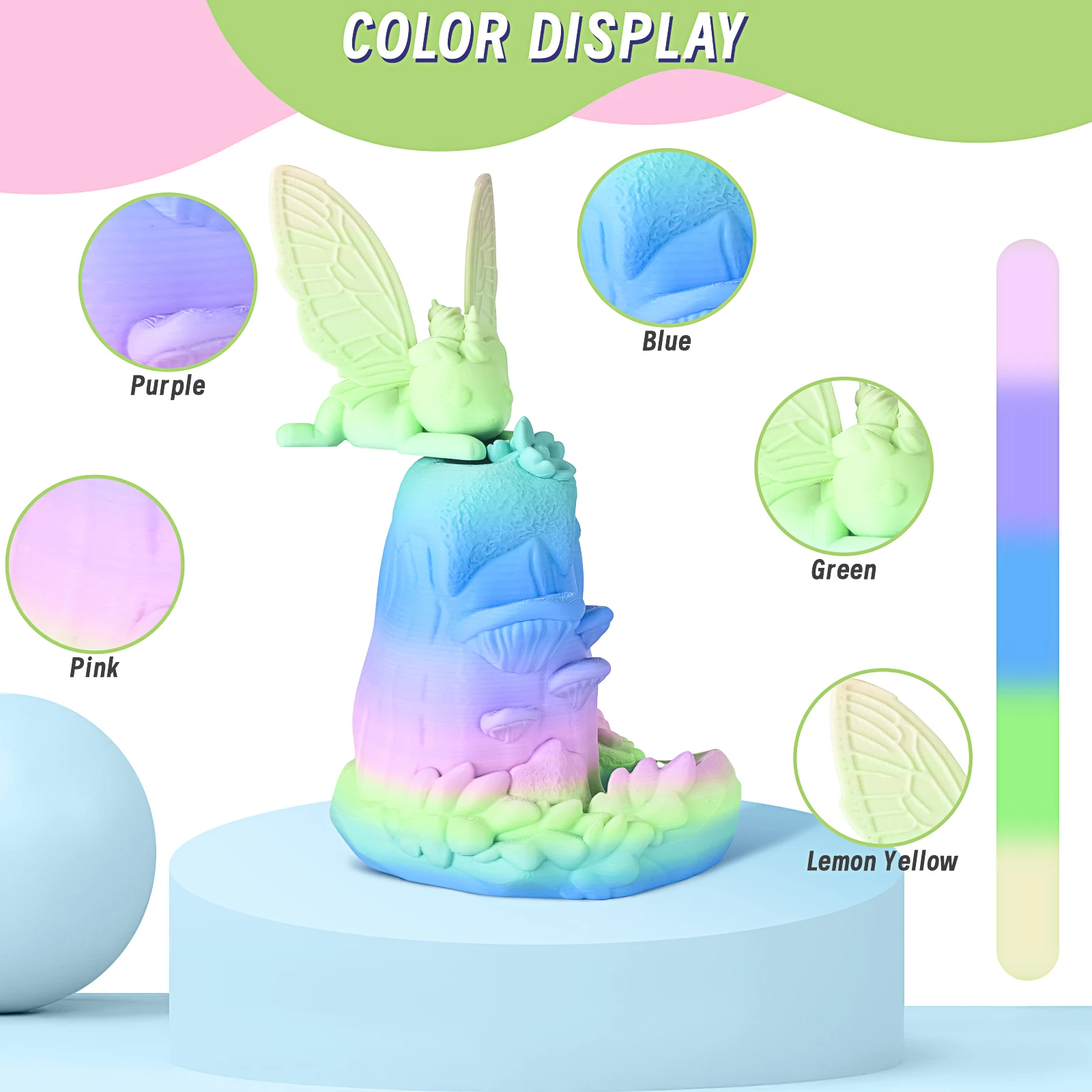 ERYONE Promotion PLA Matte Rainbow 1/2/3/5/10KG 1.75mm ±0.03mm Filament For 3D Printer Macaron Watercolor Filament High Quality