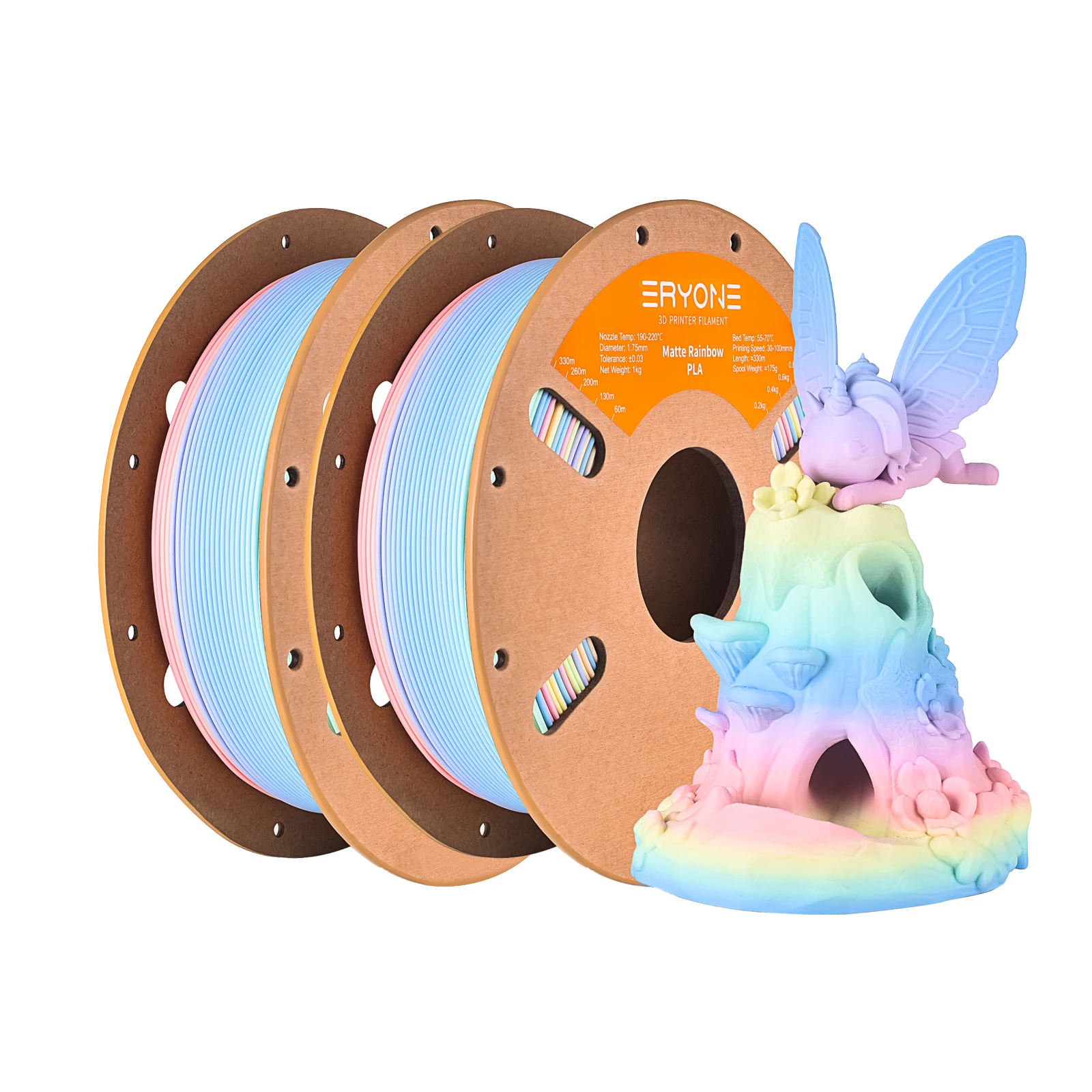 ERYONE Promotion PLA Matte Rainbow 1/2/3/5/10KG 1.75mm ±0.03mm Filament For 3D Printer Macaron Watercolor Filament High Quality