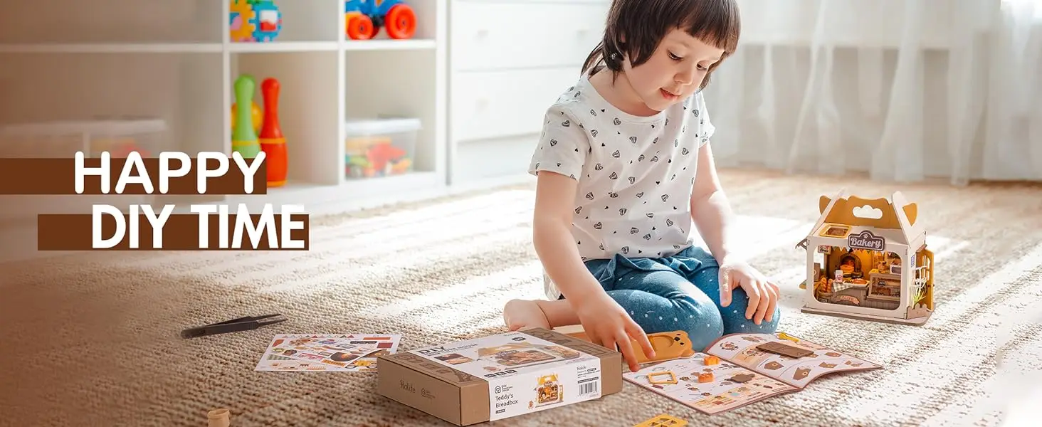 Rolife Food Box Shop Rolife Miniature Doll House DIY Miniature House Kit Diorama House Building Set with LED Room