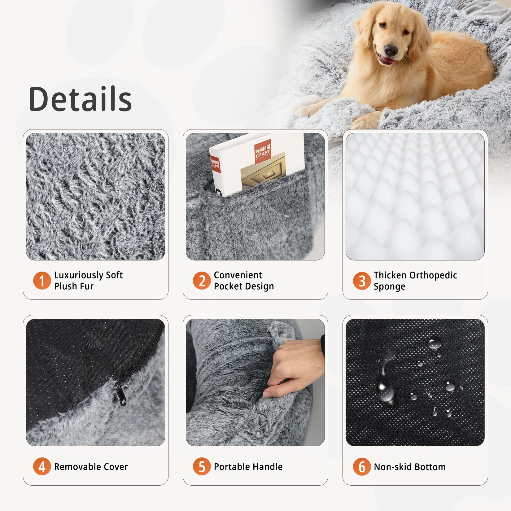 Large Human Dog Bed 66"x43"x17" Human-Sized Big Dog Bed for Adults&Pets Giant Beanbag Bed with Washable Fur Cover and Blanket