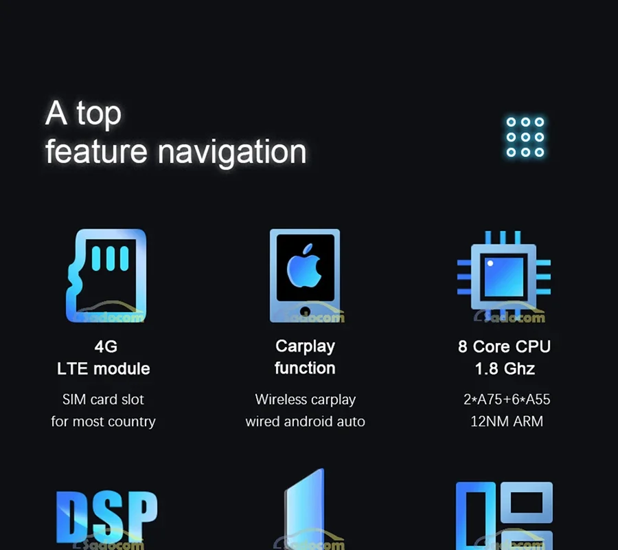 CarPlay DSP 12.3" QLED 720P 360 8G+256G Carplay Android 14.0 Car Player GPS WIFI autoradio For Peugeot 3008 4008 5008 2017-2020