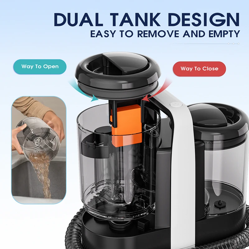 OMESER W07 Spot Cleaner 600W 15KPa Handheld Carpet Cleaner for Sofa Curtain Spray Suction Integrated Upholstery Clean Machine