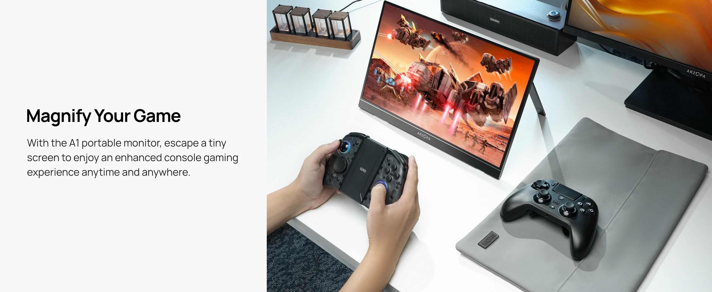 ARZOPA 15.6 inch Portable Monitor FHD 1080P IPS USB-C Mini-HDMI External Second Screen for Mac Laptop PC Switch Xbox PS4/5 Xbox