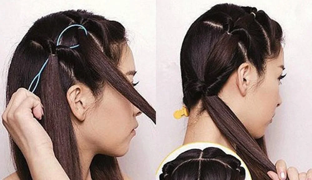 2pcs/S Et Ponytail Creator Plastic Loop Black Pony Topsy Tail Clip Hair Accessories Braiding Maker Styling Tool For Women Girls