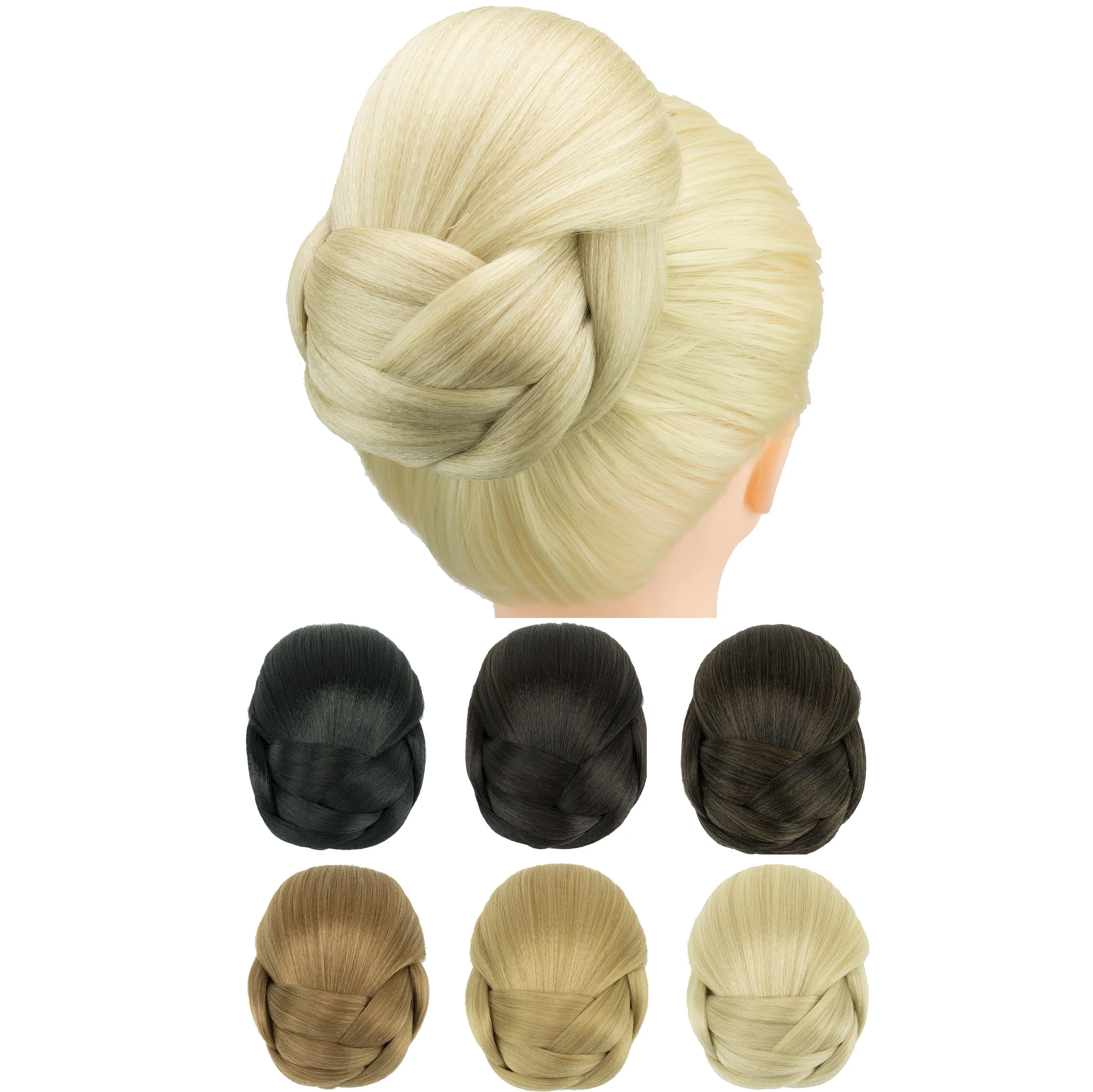 Soowee Synthetic Braided Chignon Dancer Hair Cover Donut Hair Pieces Scrunchies Hair Bun Wig Clips Updo Wedding Party Headwear