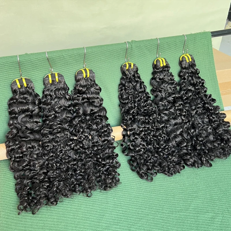 Burmese Curly Raw Virgin Hair Bundles Thick 100% Unprocessed Human Hair Extensions Vietnamese Wavy Bouncy Double Weft Full Head