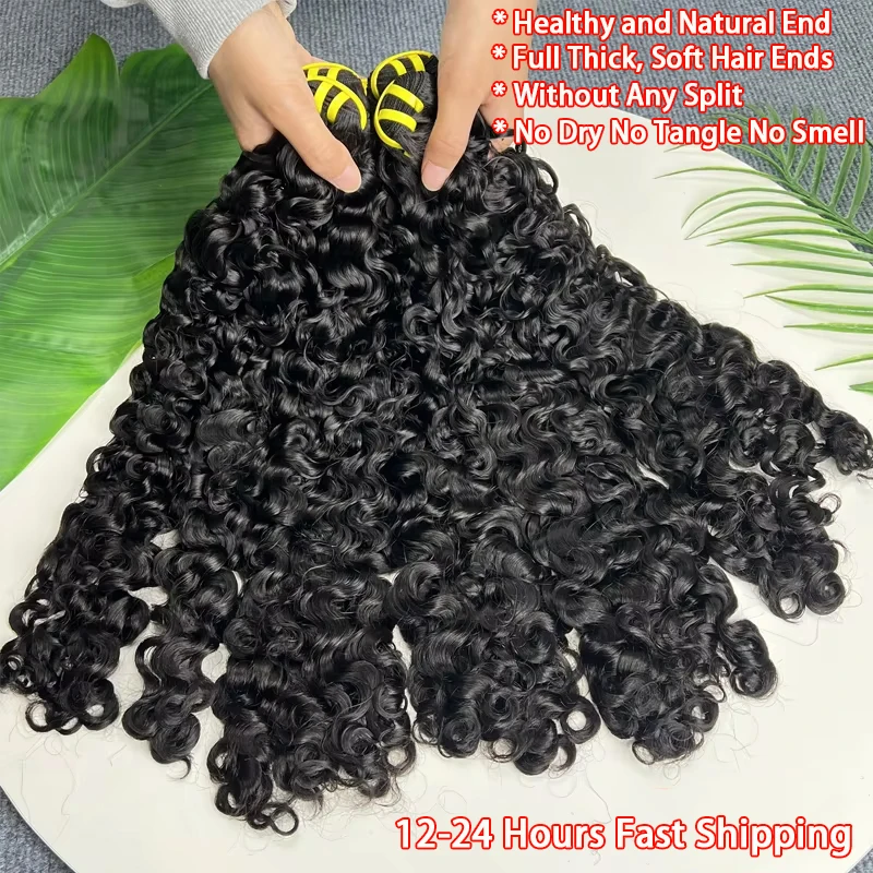 Burmese Curly Raw Virgin Hair Bundles Thick 100% Unprocessed Human Hair Extensions Vietnamese Wavy Bouncy Double Weft Full Head