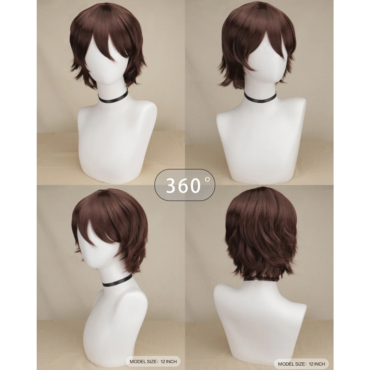 Synthetic Unisex 12 Inches Short Cosplay Hair Party White Red Pink Blonde Orange Yellow Wigs with Bangs Lolita Wig For Men Women